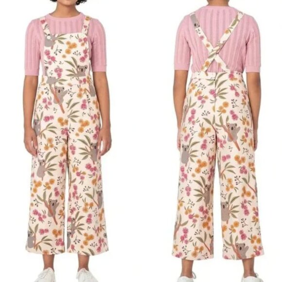 PRINCESS HIGHWAY X MODCLOTH Kool As A Koala Linen Blend Overalls - Size US 10 - Picture 1 of 16